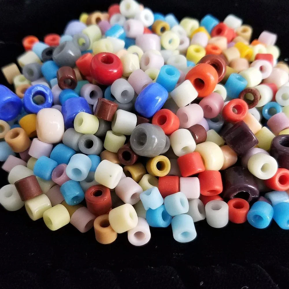 300+ Czech Glass BEADS vintage ASSORTED COLORS Mixed Pony 6 mm & Crow 9 mm